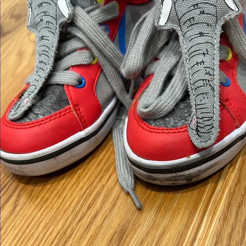 Feiyue Kids Sneakers - Red and Gray Elephant Design